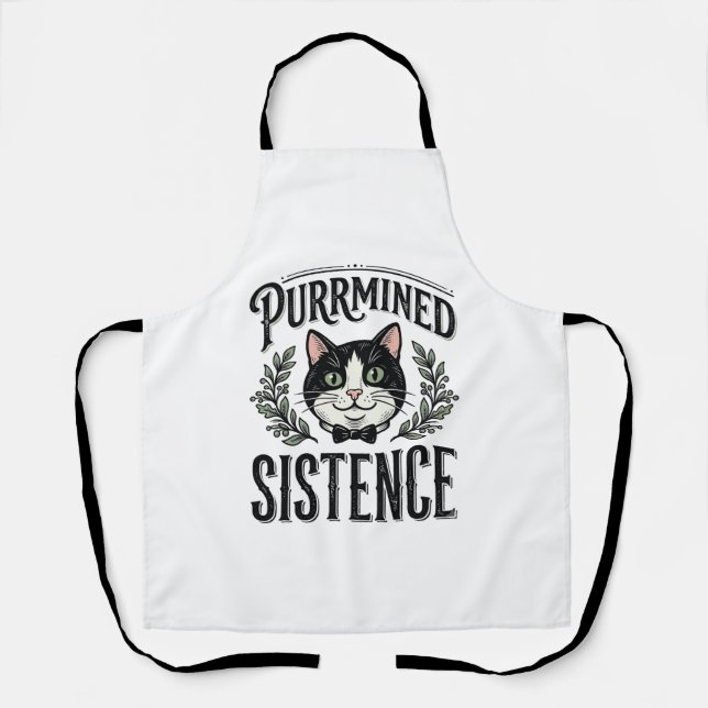 Tablier Chat Drôle Purrminé Sistence Graphique Vintage_1 (Recto)