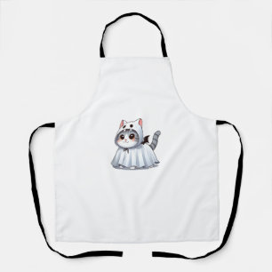 Tablier Chat en costume fantôme pour Halloween