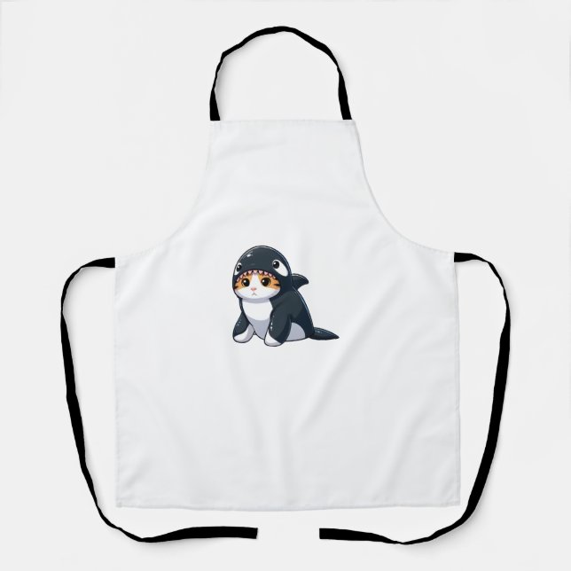 Tablier Chat en costume Orca (Recto)