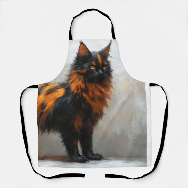 Tablier Chat flufflye Maine Coon  (Recto)