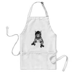 Tablier Chat Gangster Tatoué Art Kitty Streetwear Cool