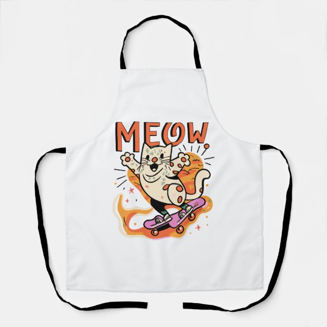 Tablier Chat Glissant Miaou (Recto)