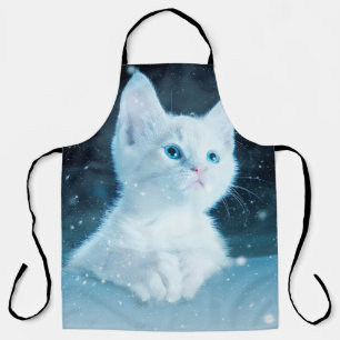 Tablier Chat kitty neige art animal nature