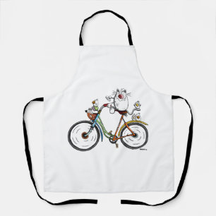 Tablier Chat monte un vélo coloré - Chats - Cadeau - Drôle