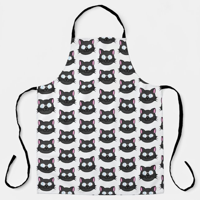 Tablier Chat noir Chat noir Chat gris Chat portant des lun (Recto)