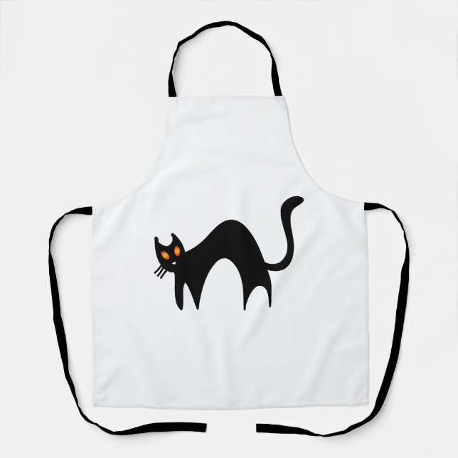 Tablier Chat noir d'Halloween (Recto)