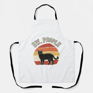 Tablier Chat Noir Drôle Ew Personnes Design Rétro Vintage_
