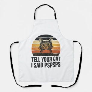 Tablier Chat noir drôle Pspsps Design vintage coucher de s