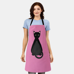 Tablier CHAT NOIR rose rose mignon maman CUISINE APRON