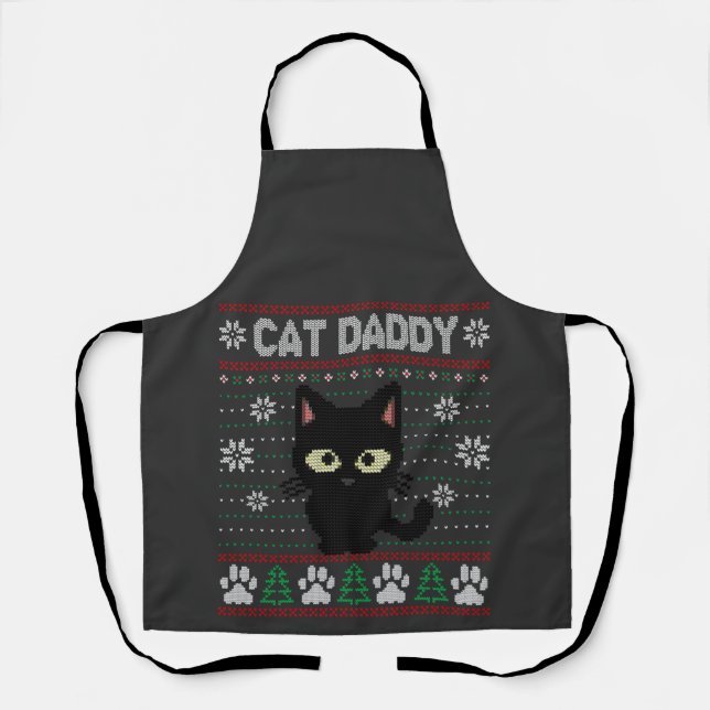 Tablier Chat Papa Vilain Chandail de Noël Pyjama Kitty Cha (Recto)