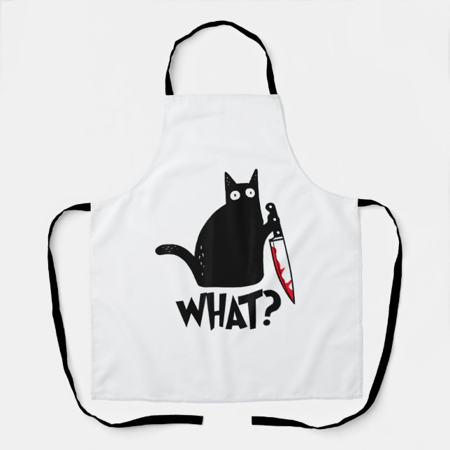 Tablier Chat Qu'est-ce que_ Drôle Chat Noir  (Recto)