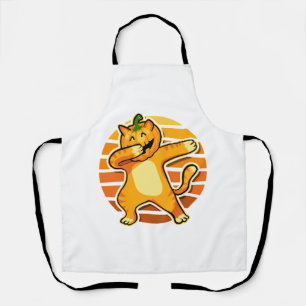 Tablier Chat qui dabbe Citrouille Danseur Halloween