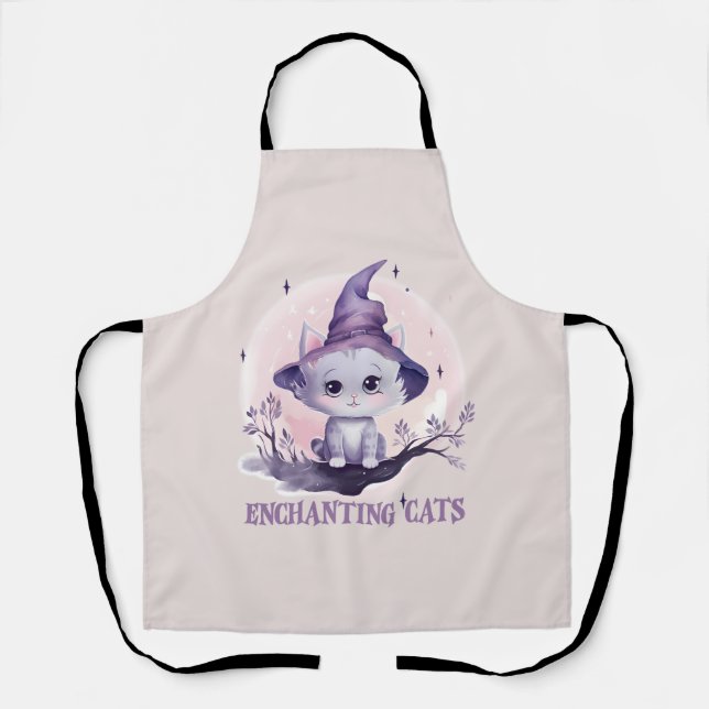 Tablier Chat sorcier enchanteur (Recto)