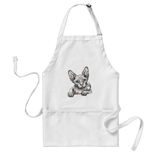 Tablier Chat Sphynx sans poils  (Devant)