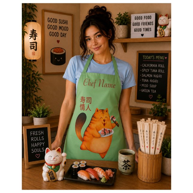 Tablier chat sushi, sushi (Créateur téléchargé)