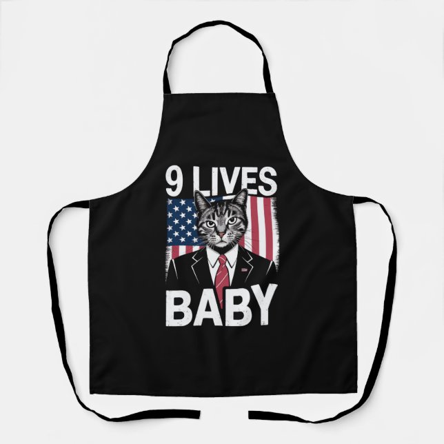 Tablier Chat Trump 9 Vies Bébé Drôle Chat Trump (Recto)
