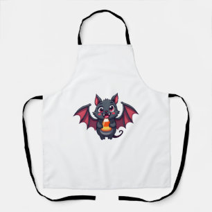 Tablier Chat Vampire avec bonbon - Jolie T-shirt Halloween