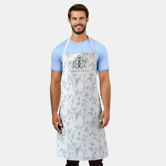 Tablier Château de Colombe Peacock toile apron (gris)