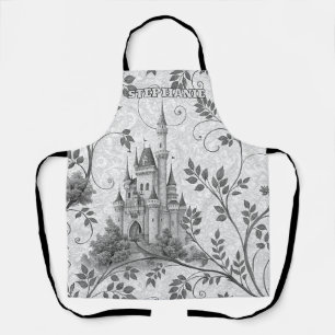 Tablier Château de la Fairytale en Niveaux de gris avec fr