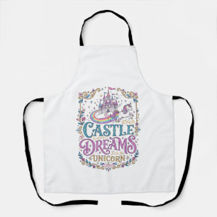 Tablier Château de licorne Rêves Licorne Fond blanc Pri