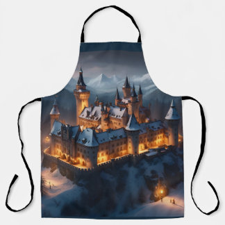 Tablier Château des sorciers à thème d'hiver