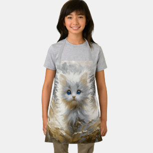 Tablier Chaton blanc précieux