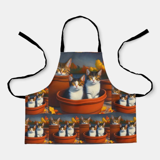 Tablier Chatons Dans Les Pots, Enfants Plein Impression Ta (Recto)