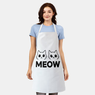 Tablier Chatons jumeaux Miaou - Art en ligne de visage de
