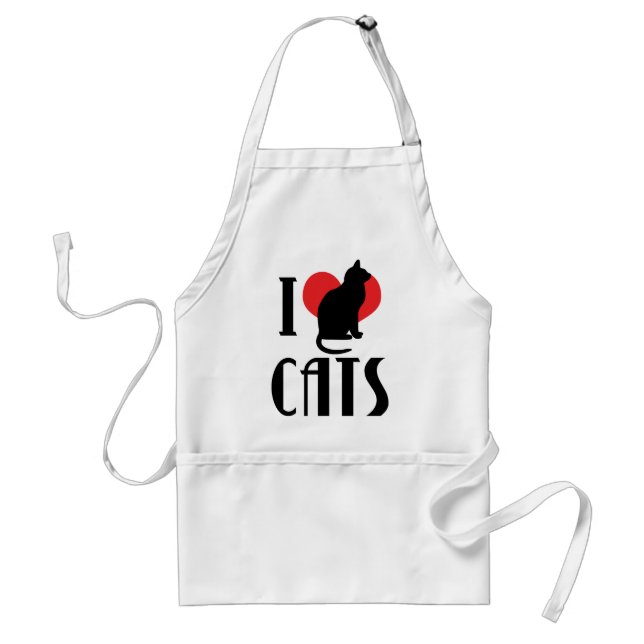 Tablier Chats à coeur que j'aime - Amateur de chats (Devant)