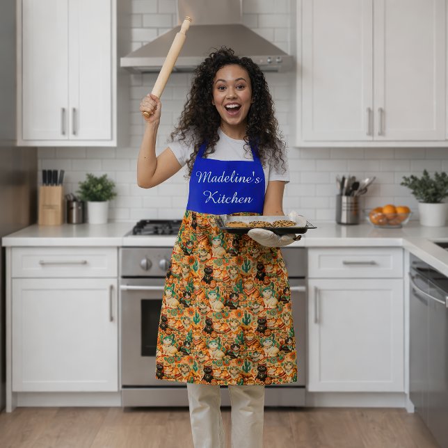 Tablier Chats Boho Personnalisés (Personalized Boho Cats Apron)