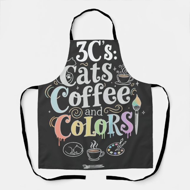 Tablier Chats Café et Couleurs (Recto)