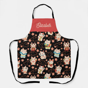 Tablier Chats chanceux Maneki Neko Personnalisés 