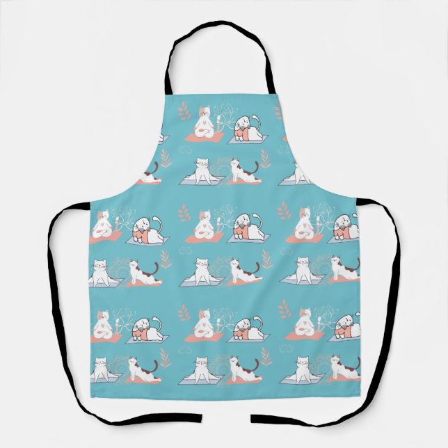 Tablier Chats de yoga (Recto)
