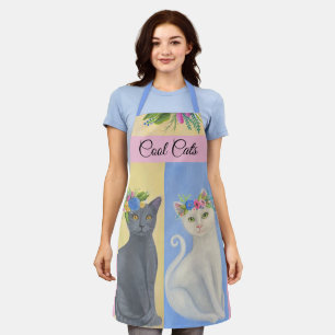 Tablier Chats gris et blancs, Art fantaisiste