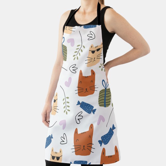 Tablier Chats mignons Motifs sans couture (Insitu)