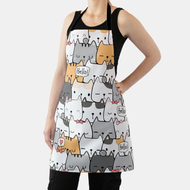 Tablier Chats mignons Motifs sans couture (Insitu)