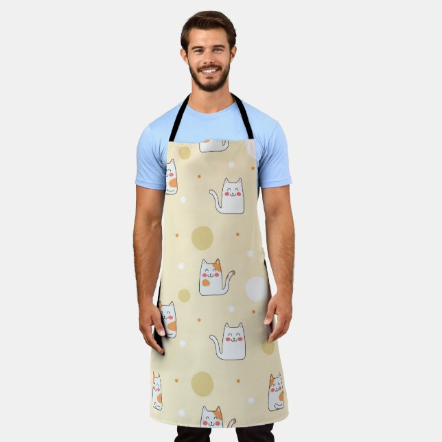 Tablier Chats mignons Motifs sans couture (Porté)