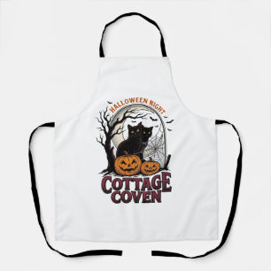 Tablier Chats noirs d'Halloween Coven vintage Art de citro