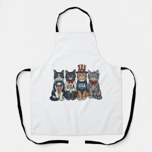 Tablier Chats patriotiques vintage de design de chemise US