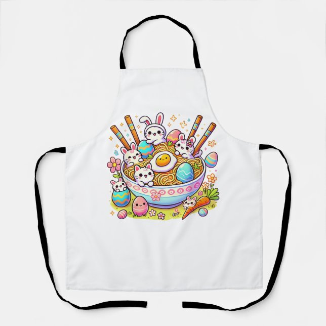Tablier Chats Ramen de Pâques Mignons Anime Joyeux Jour de (Recto)