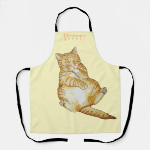 Tablier chatte à gingembre en sommeil mignon