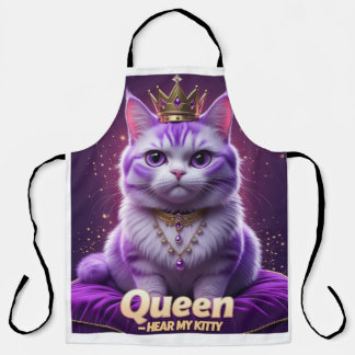 Tablier Chatte Royale Violette – Reine, Écoutez mon ronron