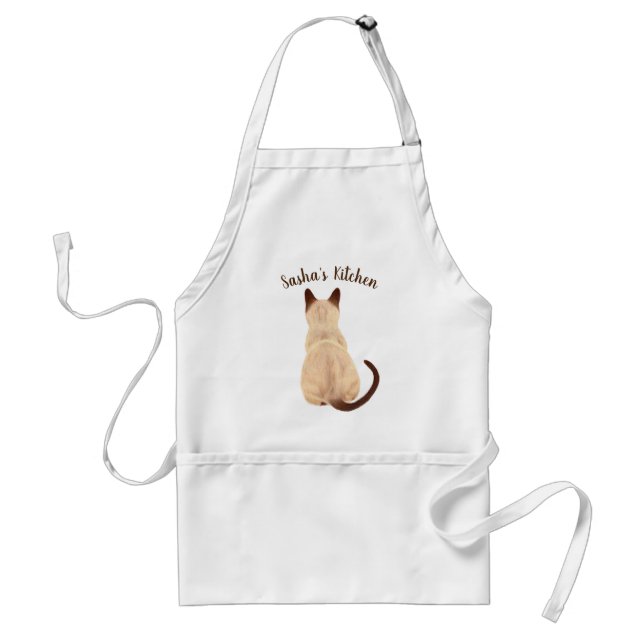 Tablier Chatte siamoise Sasha amoureuse regardant ailleurs (Devant)