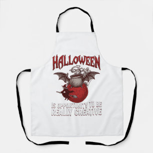 Tablier Chaudron ailé de chauve-souris d'Halloween Sorcièr