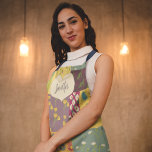 Tablier Chaussure et forme du coeur de chou-patchwork pers<br><div class="desc">Ce joli tablier est prêt à être personnalisé avec un nom. Ce tablier a un design illustré avec l'apparence d'une courtepointe en patchwork de style boho coloré. Un graphisme de couleur crème en forme de coeur avec des accents de faux couture est prêt à être personnalisé avec un nom en...</div>