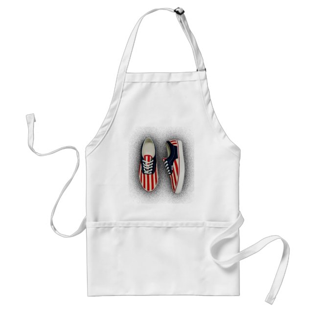Tablier Chaussures rouge blanc et bleu Apron Cool (Devant)