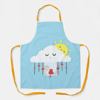 Tablier Cheerful Cat & Sunny Cloud Apron