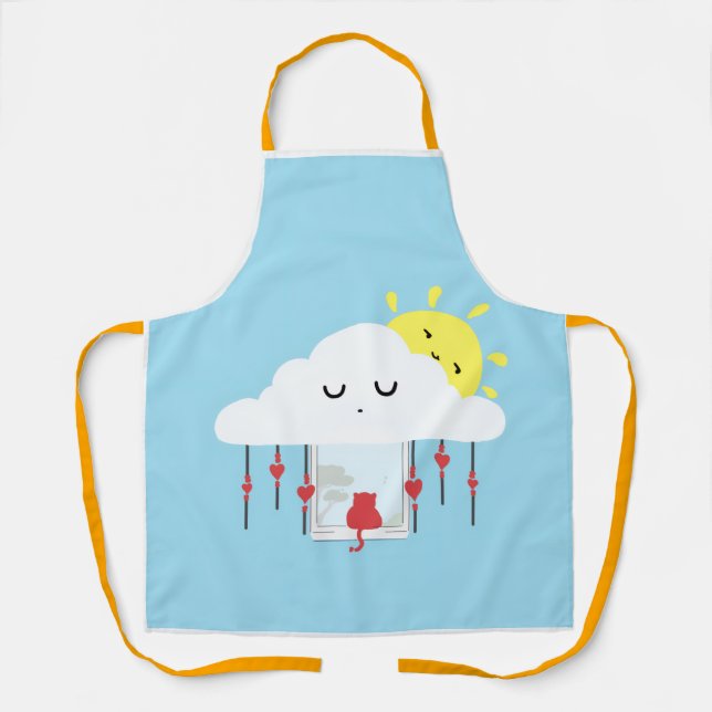 Tablier Cheerful Cat & Sunny Cloud Apron (Recto)
