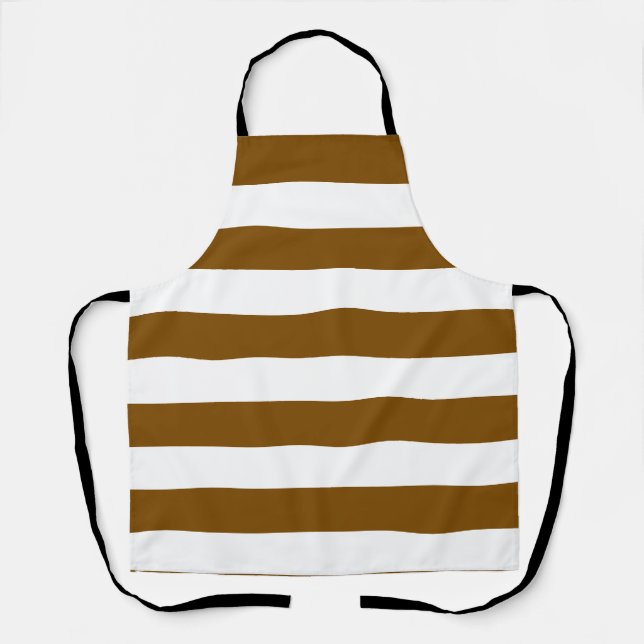 Tablier Chef Brown Et Blanc Rétro (Recto)