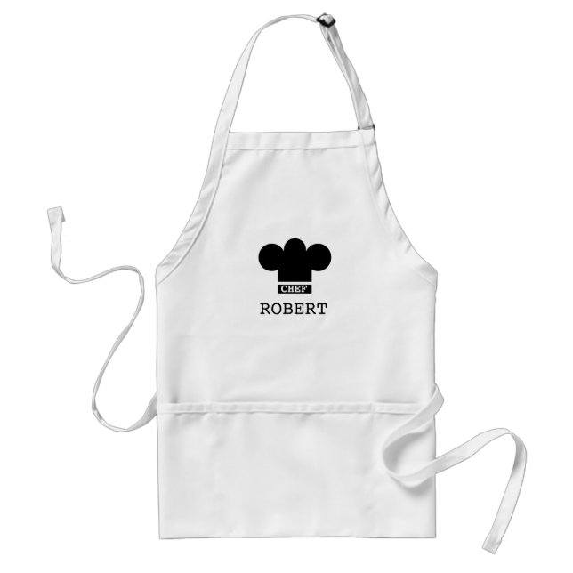 Tablier Chef Casquette noir personnalisé Apron (Devant)